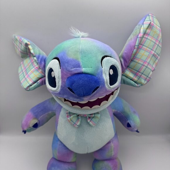 Build-A-Bear Disney Stitch Easter Pastel Plaid Tie-Dye Plush BAB 2021 - Picture 9 of 9